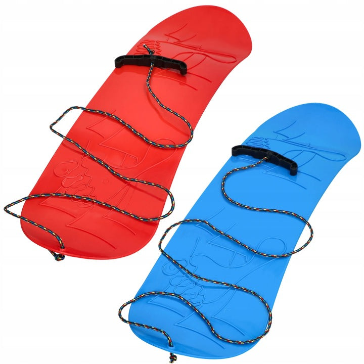 Set of 2 Kids' Plastic Snowboards, Blue and Red