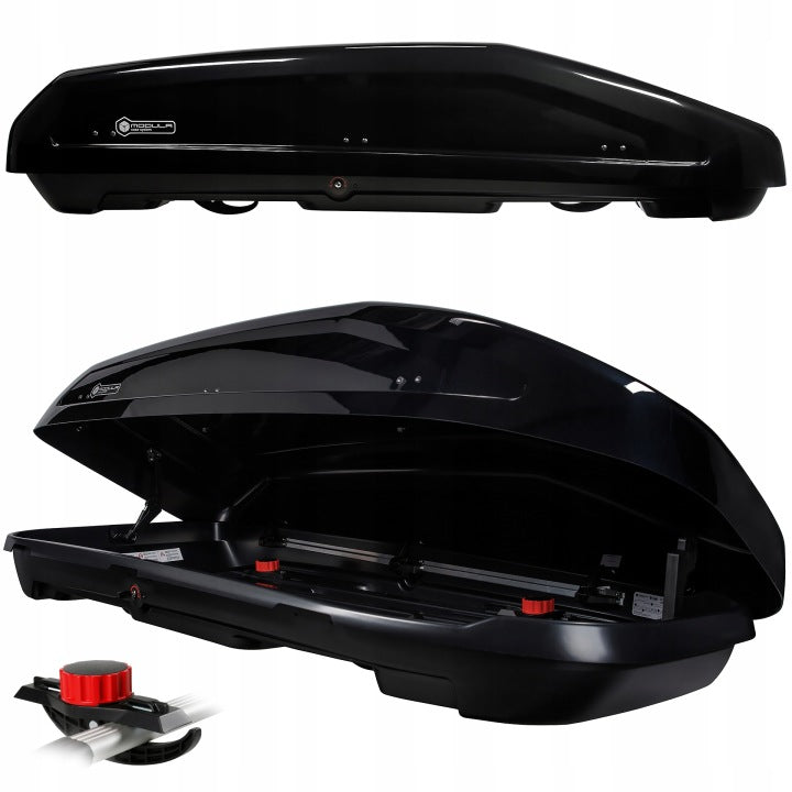 Modula Evo 550 L Black Roof Box, 206 x 90 x 47 cm